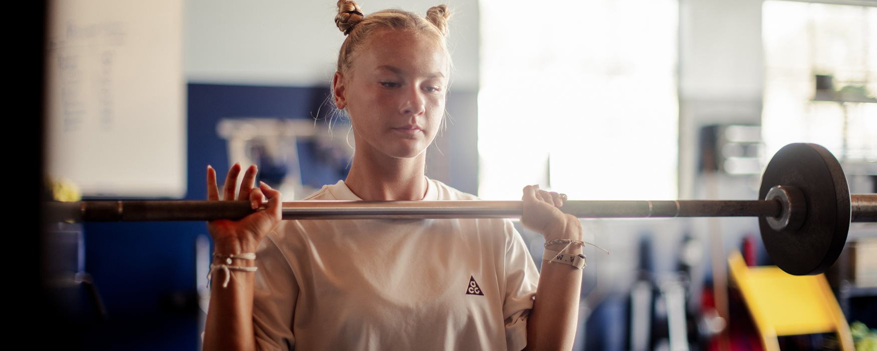 An athlete lifting weights